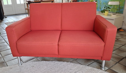 Rode bank 2- persoons met fauteuil 