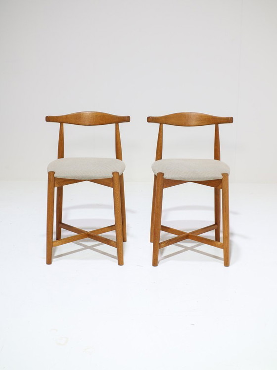 Image 1 of 2 sgabelli da bar vintage danesi Findahl in rovere