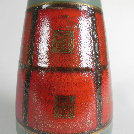 Germany Small Vase in Red and Green Ceramic, 1960s (photo 11 of 13)