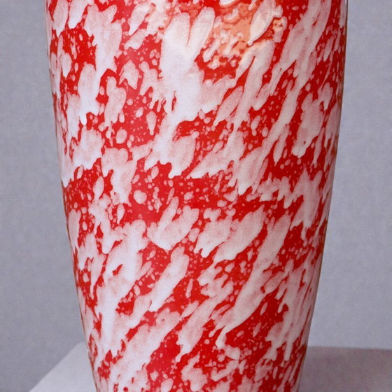 Image 1 of Large handcrafted vase with speckled red enamel