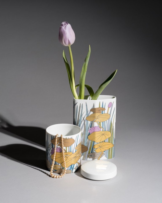 Image 1 of Alain Le Foll & × Tapio Wirkkala Rosenthal Porcelain Vase & Lidded-Box Set