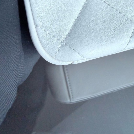 Image 1 of Chanel Classic Flap Mini Square - 17CM Quilted Lambskin White Gold Hardware Microchip