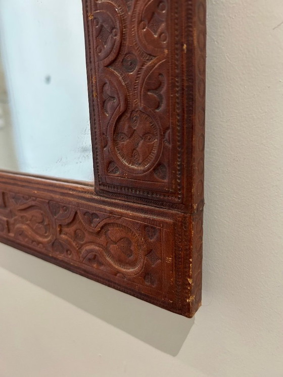 Image 1 of embossed leather mirror, 1970