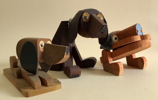 3 Vintage Frank Meisler Sculpturen, Memohouders