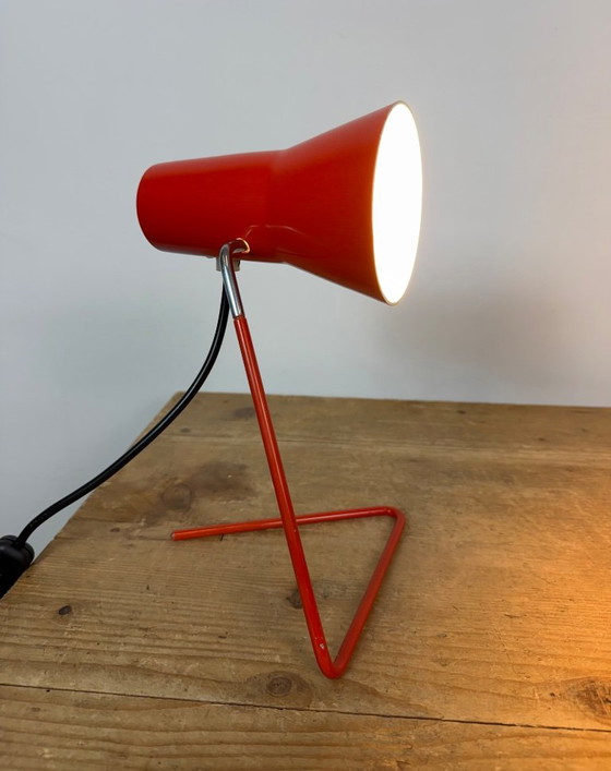 Vintage Red Table Lamp by Josef Hurka for Drupol, 1960s I – Iron, Metal (photo 19 of 21)