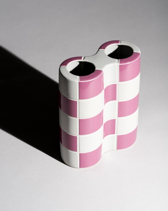 Image 1 of Postmodern Rosenthal Porcelain Vase DUO Jan v.an der Vaart Memphis Style 1980s