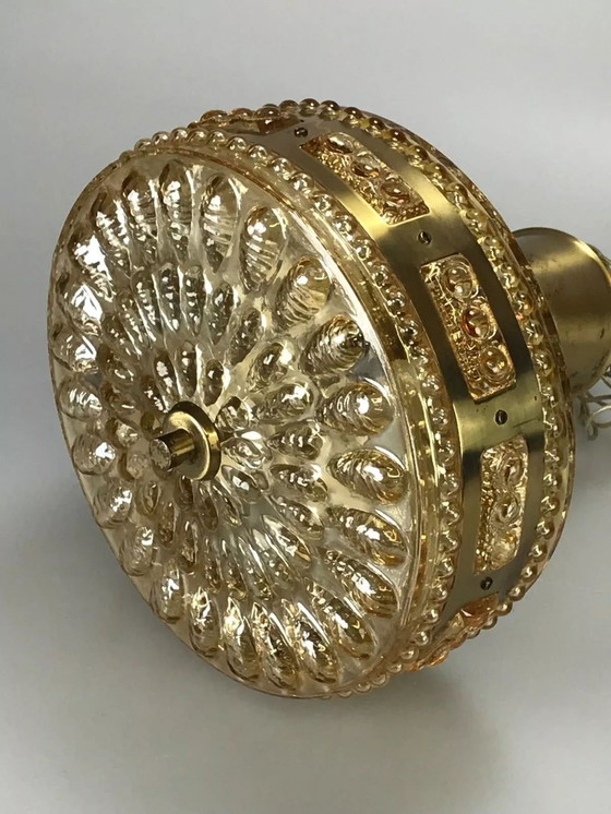 Image 1 of 60s 70s hanglamp bollamp bubble messing glas space age design