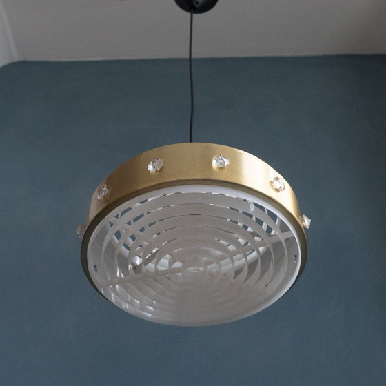 Image 1 of Lámpara colgante danesa Vitrika de color latón