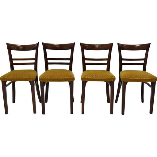 Set of 4 vintage Art Deco Dining Chairs By Fische 1930s