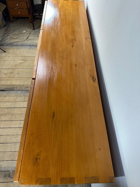 Image 1 of Sideboard aus massivem, geöltem Ulmenholz, Maison REGAIN, 1970