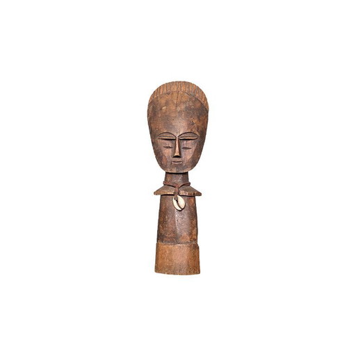Figura de fertilidad ashanti vintage de Ghana, década de 1960