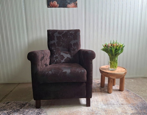 Image 1 of Nieuwe fauteuil met bloemenprint en verstelbare rugleuning