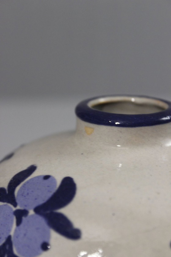 Image 1 of Jean Garillon Elchinger Soufflenheim vaas Art Deco bloemmotief jaren 1930