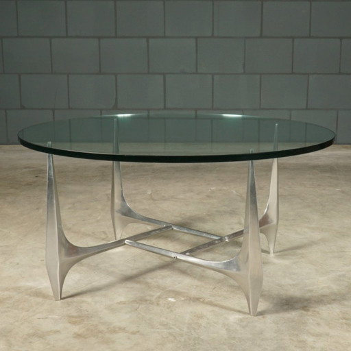 Table basse vintage en aluminium – Knut Hesterberg pour Ronald Schmitt – années 1960