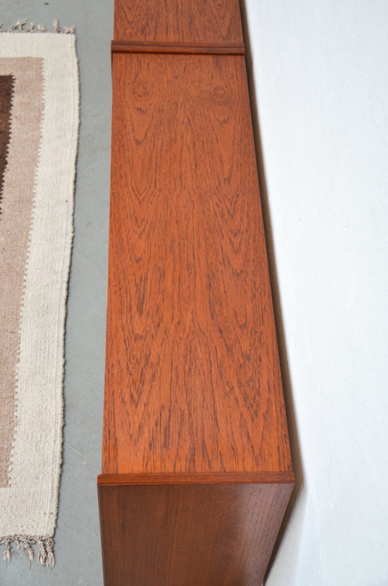 Image 1 of Vintage open sideboard, retro teak mid-century lowboard shelf, 1970s