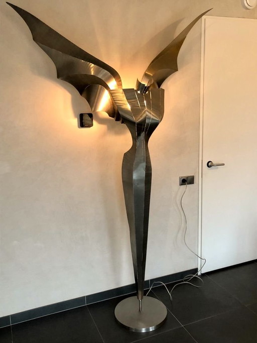Vintage XXL Standing Lamp Angel From Stubenrauch – decoratieve objecten, rvs