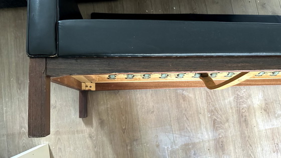 Image 1 of Scandinavische 3-zits leren bank, Zweden, 1950