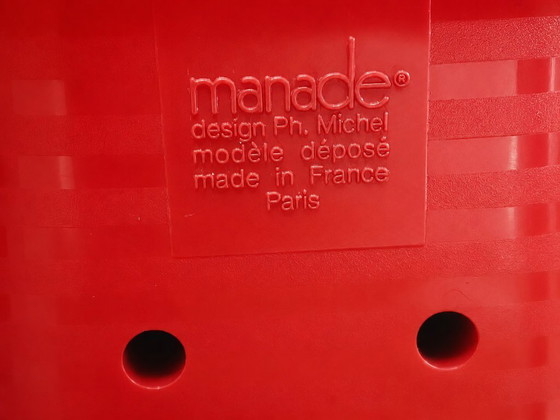 Image 1 of Vintage Manade Floor Lamp Design Ph. Michel – Made in France 1980s, Adjustable Red Lamp