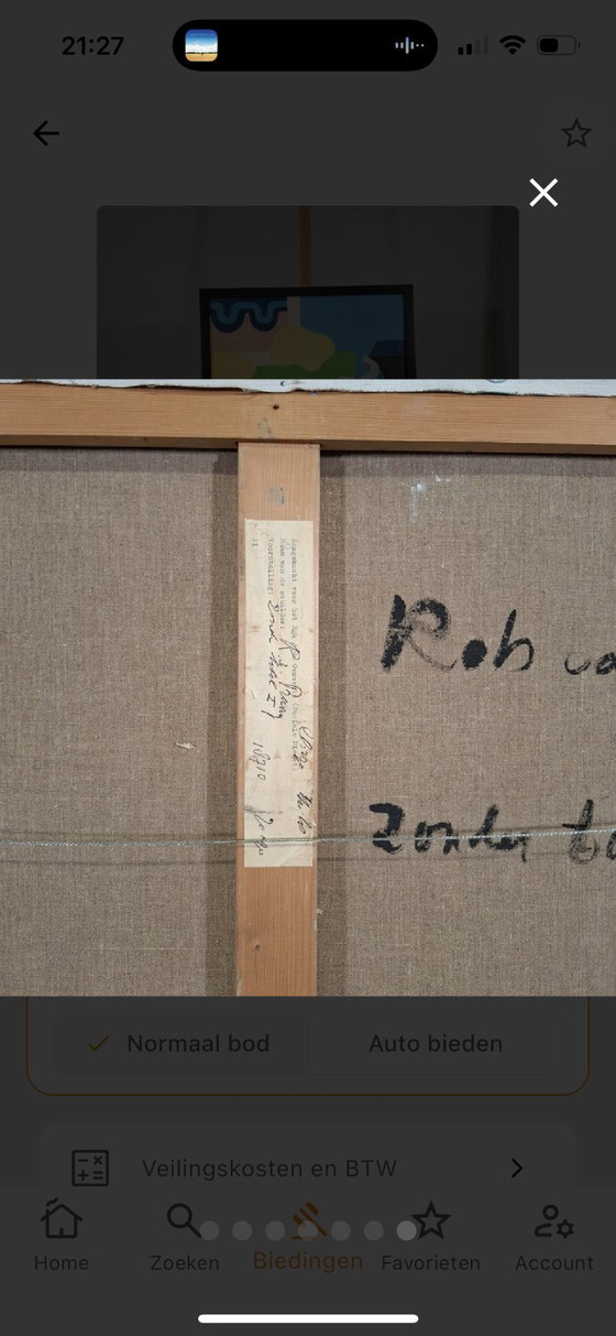 Image 1 of Painting "Untitled" Rob van Praag 77x97 cm 1968