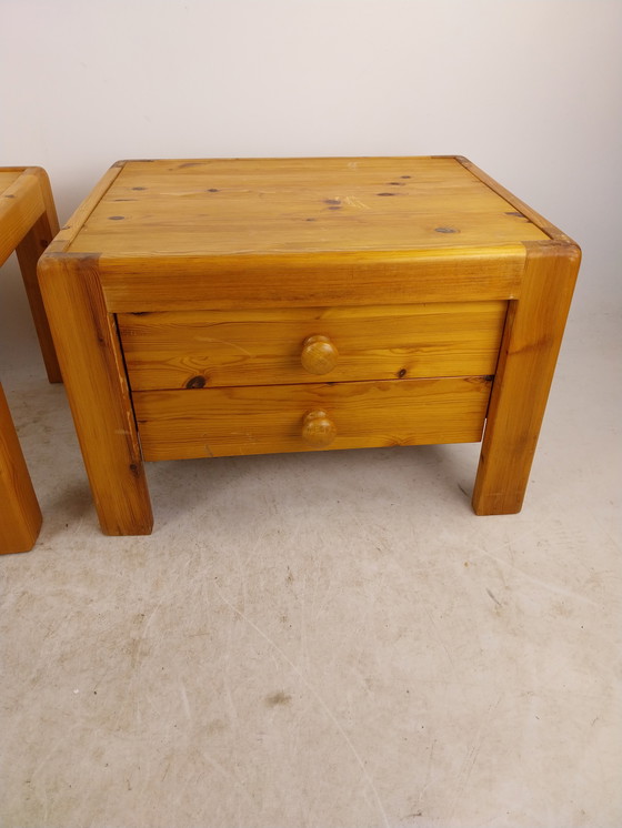 Image 1 of 1 x Set Nachtkastjes/Tafeltjes 1960's Zweeds Grenen