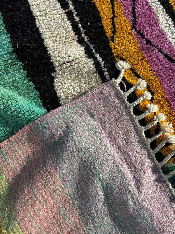 Image 1 of Tapis marocain en laine vert menthe neuf – 210 x 310 cm, style berbère abstrait moderne