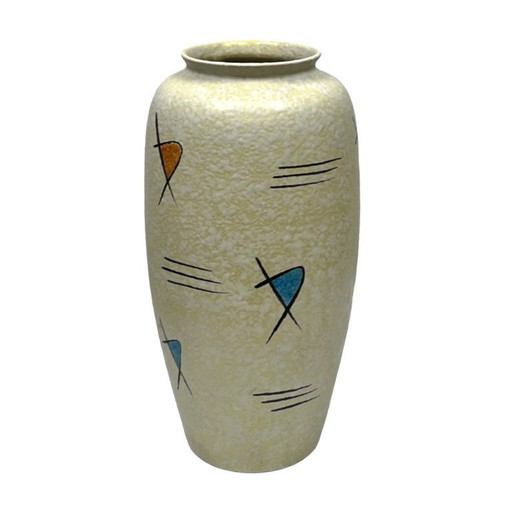 Bay Keramik West-Duitsland Vintage Vloervaas uit de jaren 60 Abstracte New Look