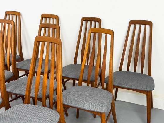 Image 1 of 10x chaises Eva en teck par Niels Koefoed pour Hornslet Møbelfabrik, années 1960