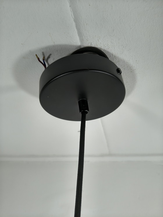 Image 1 of Lampada a sospensione retrò in vetro fumé a coste