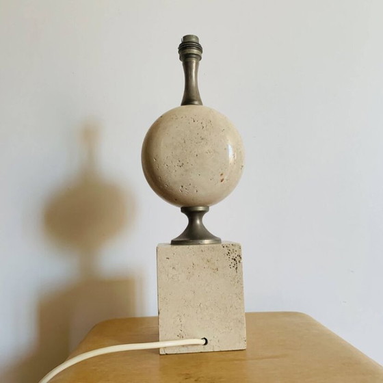 Philippe Barbier Travertin-Lampenfuß – 1970er Jahre – Tischlampen, Stone (photo 8 of 12)