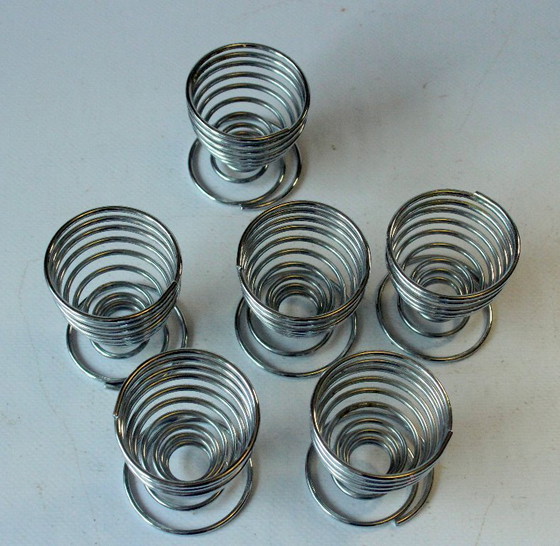Image 1 of 6 portauova a spirale in acciaio inossidabile - Vintage