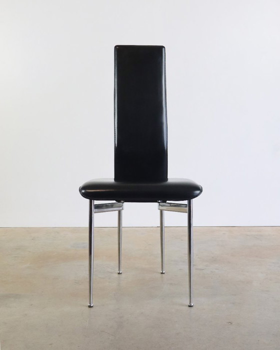 Image 1 of 6 fauteuils en cuir Fasem S44 de Giancarlo Vegni, années 80