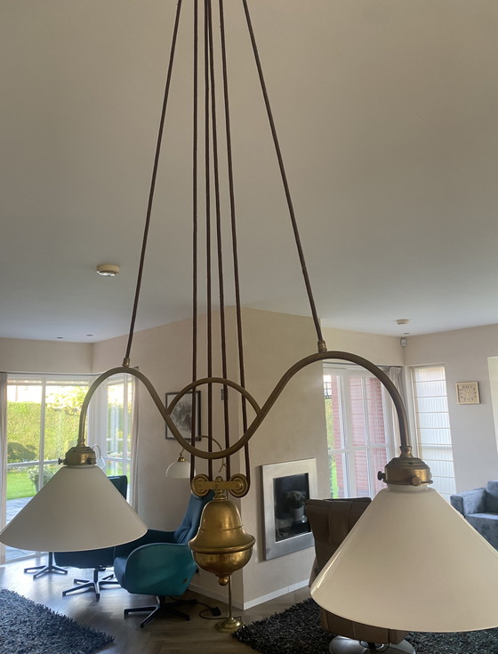 Image 1 of Handgemaakte koperen plafondhanglamp