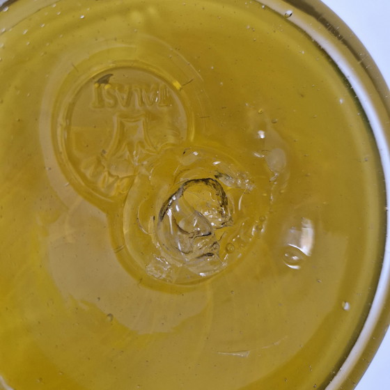 Image 1 of Goldan Talast Designvase, mundgeblasene Vase, gelbe Vase