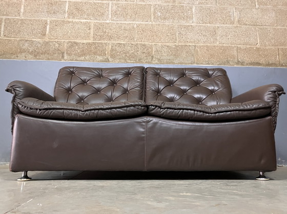 Image 1 of Canapé deux places seventies en cuir vintage