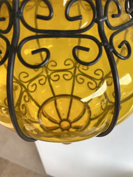 Image 1 of Venezianische Glaslampe in Bernstein