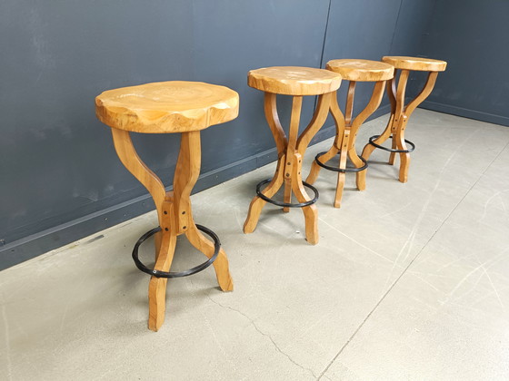 Image 1 of Mid century brutalist bar stools, 1960s - set of 4