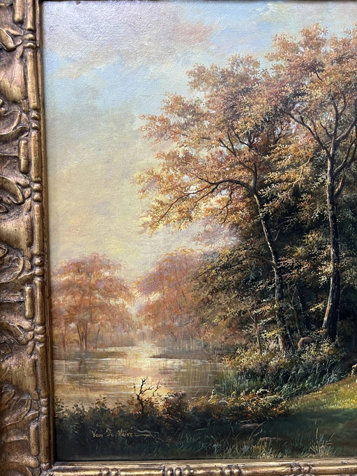 Autumn landscape. – schilderijen tekeningen, Canvas (photo 2 of 8)