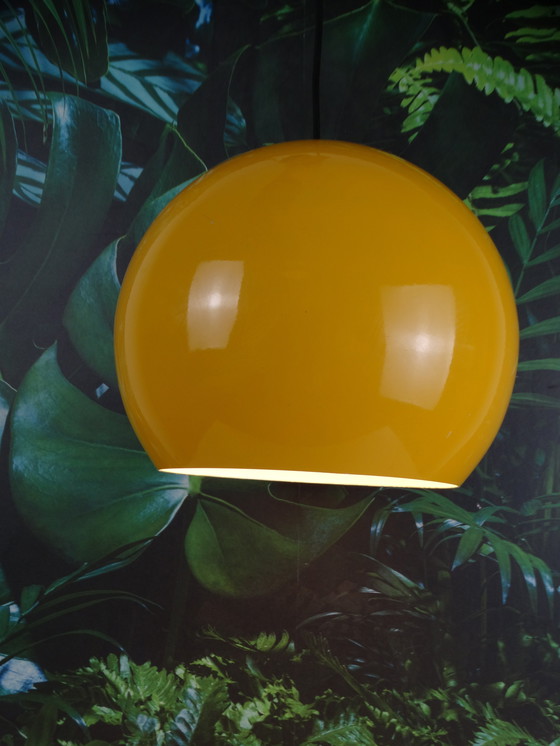 Image 1 of Yellow Aluminum Ball Lamp From The Seventies