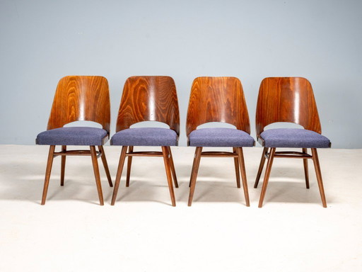 Set van 4 TON 514 stoelen, Oswald Haerdtl, Tsjechoslowakije, jaren 1950