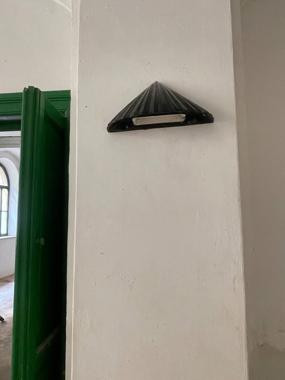 Image 1 of 2 lampade da parete vintage a conchiglia blu