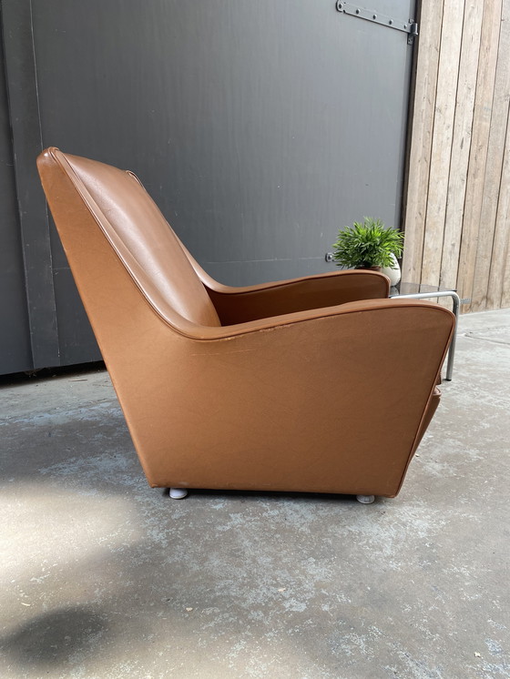 Image 1 of Skai Leren Clubfauteuil Jaren 60 Vintage