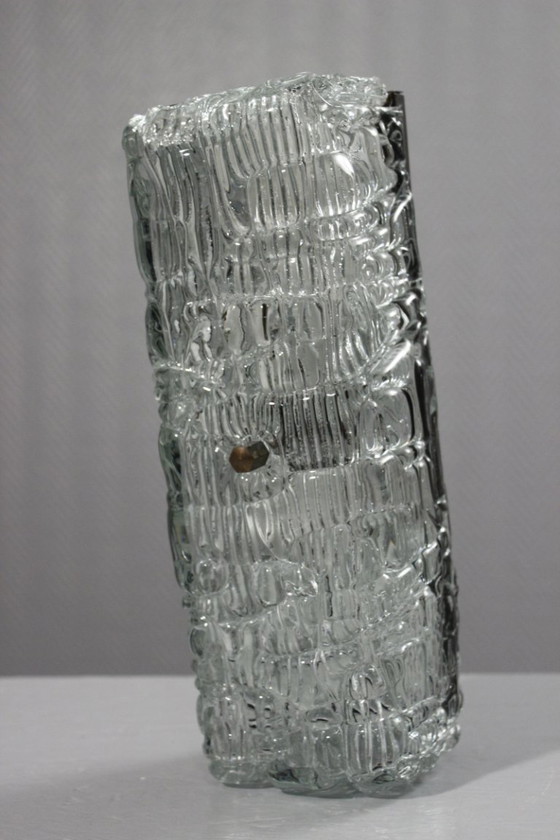 Image 1 of Applique da parete anni '70 in vetro satinato modellato in stile Kaiser, design Erco Limburg