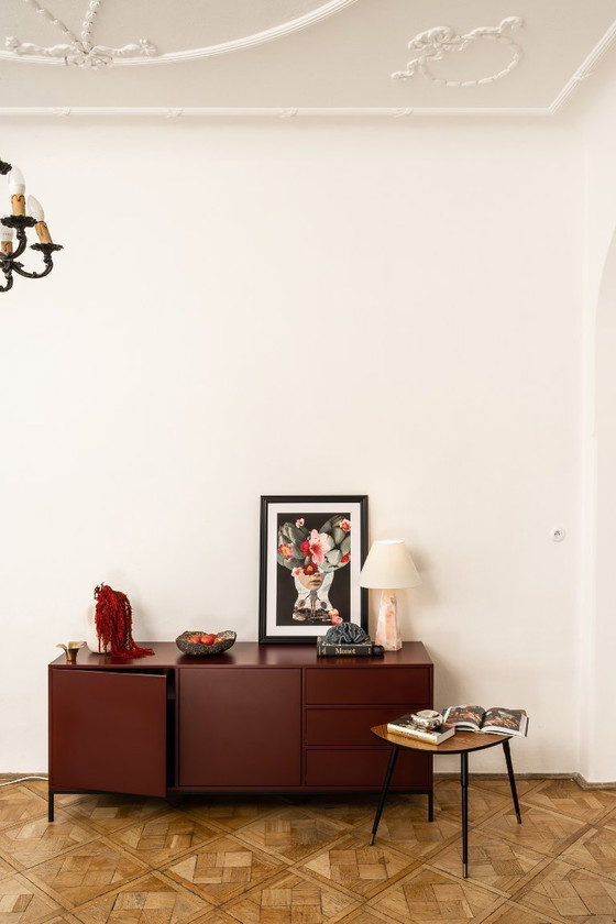 Image 1 of Burgundy red sidetable by KONDOR