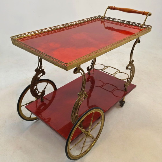 Image 1 of Aldo Tura Barcar, pergamena di capra rossa, anni '60, italiano