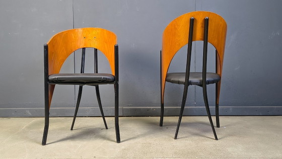 Image 1 of Sillas de comedor españolas posmodernas, años 80 - juego de 4