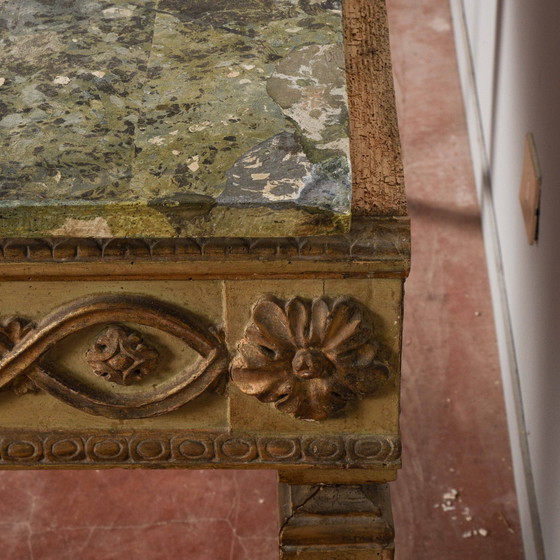 Louis XIV Lacquered Wood Console Writing Desk, 17th Century, Scagliola Top, Multi Color, Barok (photo 9 of 33)