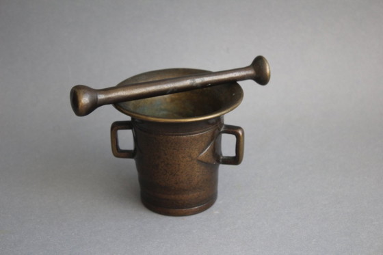 Image 1 of Mortaio e pestello da farmacia in ottone antico, 1,1 kg