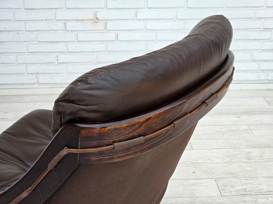 Image 1 of 1970s, Swedish design by Åke Fribytter, armchair, furniture leather.