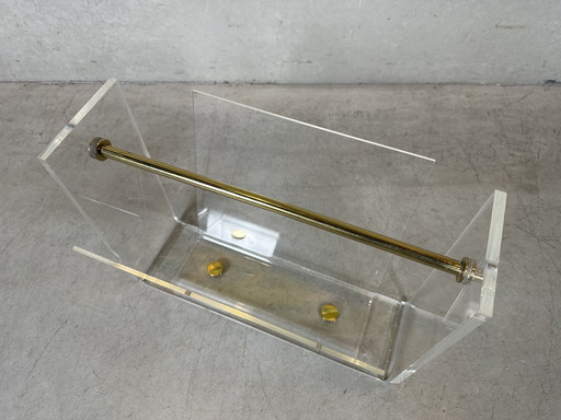 Vintage Plexi and Brass Magazine Holder