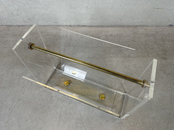 Image 1 of Vintage Plexi and Brass Magazine Holder